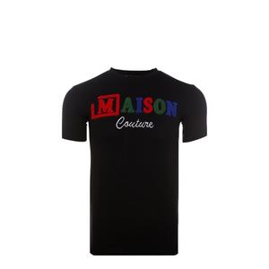 MDB Couture Kids Summer Chenille T-Shirt - Black w/ Vibrant Color