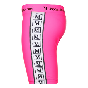 MDB Brand Women's Tape Logo Biker Shorts - Neon