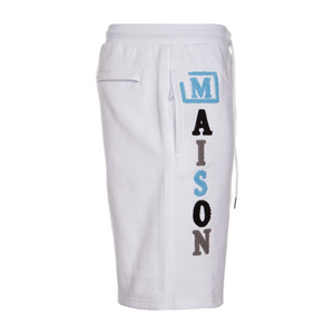 MDB Couture Men's Summer Chenille Logo Short - White