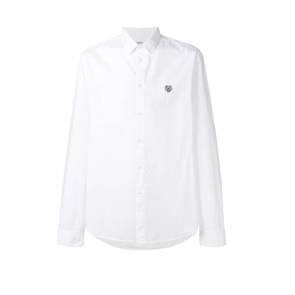 Kenzo Men's Tiger Patch Long Sleeve Woven Shirt