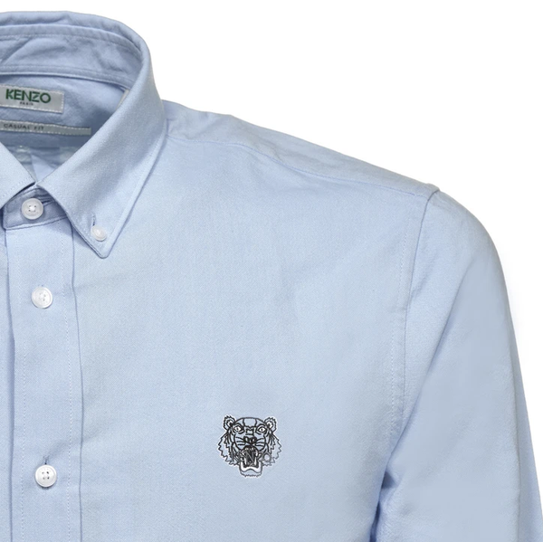 Kenzo Men's Tiger Patch Long Sleeve Woven Shirt