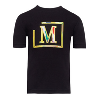 MDB Brand Kid's Classic M Embroidered Logo Camouflage Pattern Tee - Black w/ Vibrant Color
