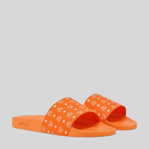 MCM Men's Monogram Print Rubber Slides