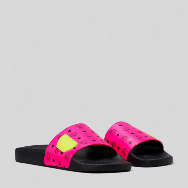 MCM Women's Slides in Neon Visetos