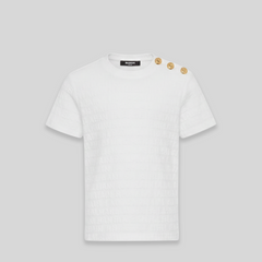 Balmain Kids Text Logo Textured T-shirt