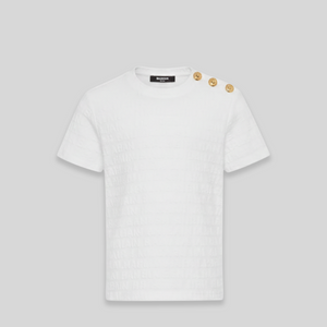Balmain Kids Text Logo Textured T-shirt