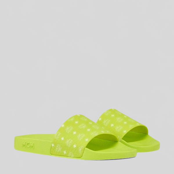 MCM Men's Monogram Print Rubber Slides