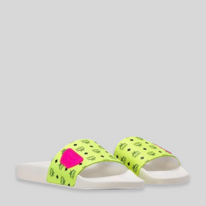 MCM Women's Slides in Neon Visetos