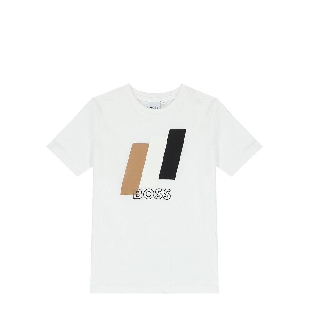 Hugo Boss Kids Striped Logo T-Shirt