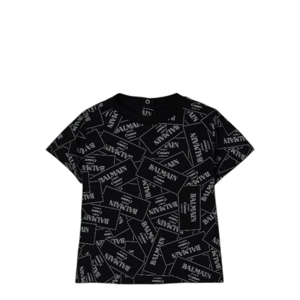 Balmain Kids Toddler's Monogram Label Logo T-Shirt