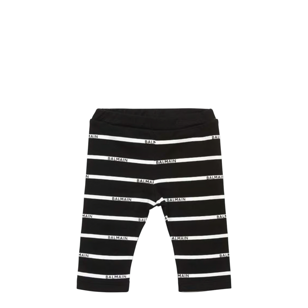 Balmain Kid's Logo Stripe Leggings