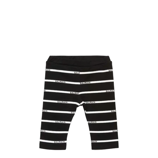 Balmain Kid's Logo Stripe Leggings