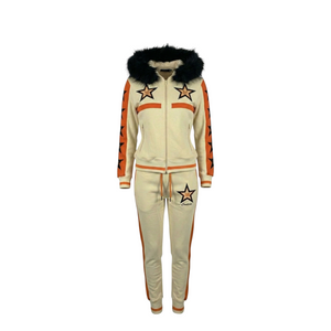 MDB Couture Women's M-Star Fur Hooded Sweatsuit