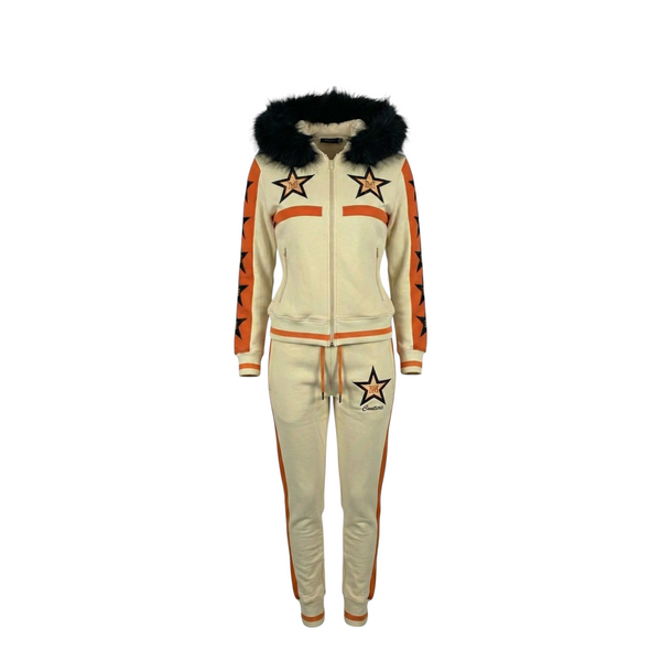 MDB Couture Women's M-Star Fur Hooded Sweatsuit