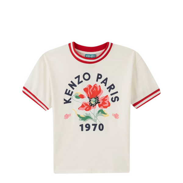 Kenzo Kids Floral Logo Cotton T-Shirt