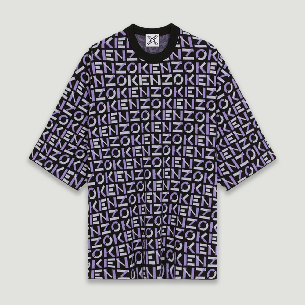 Kenzo Men's Oversize Monogram Short-Sleeve Jumper Shirt