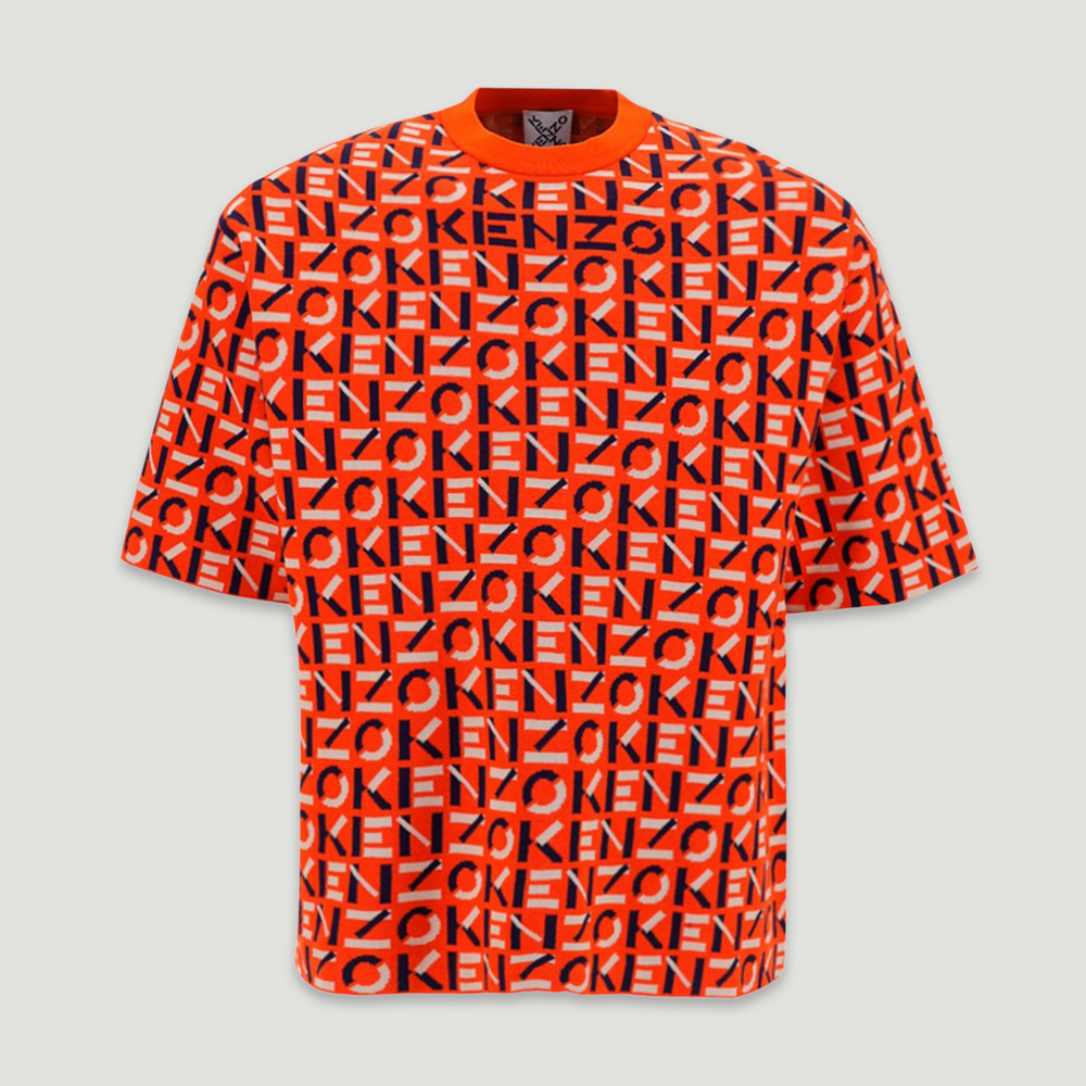 Kenzo Men's Monogram Oversized Short Sleeve Knit Sweater