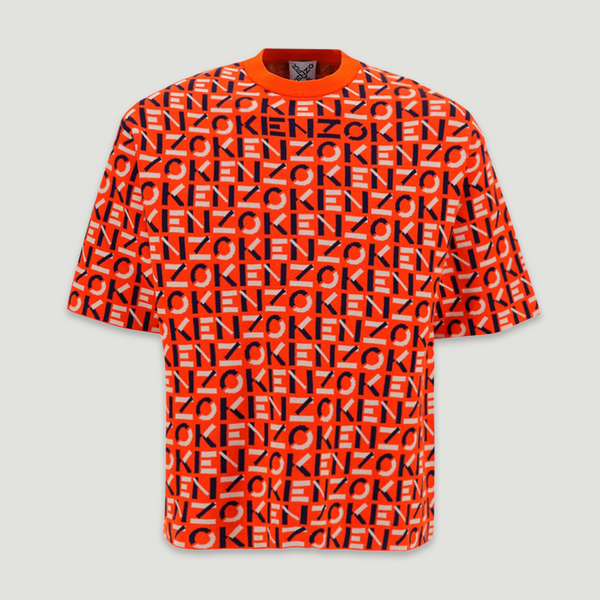 Kenzo Men's Monogram Oversized Short Sleeve Knit Sweater