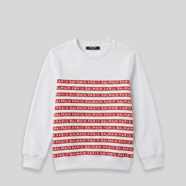 Balmain Kids Striped Logo Sweatshirt