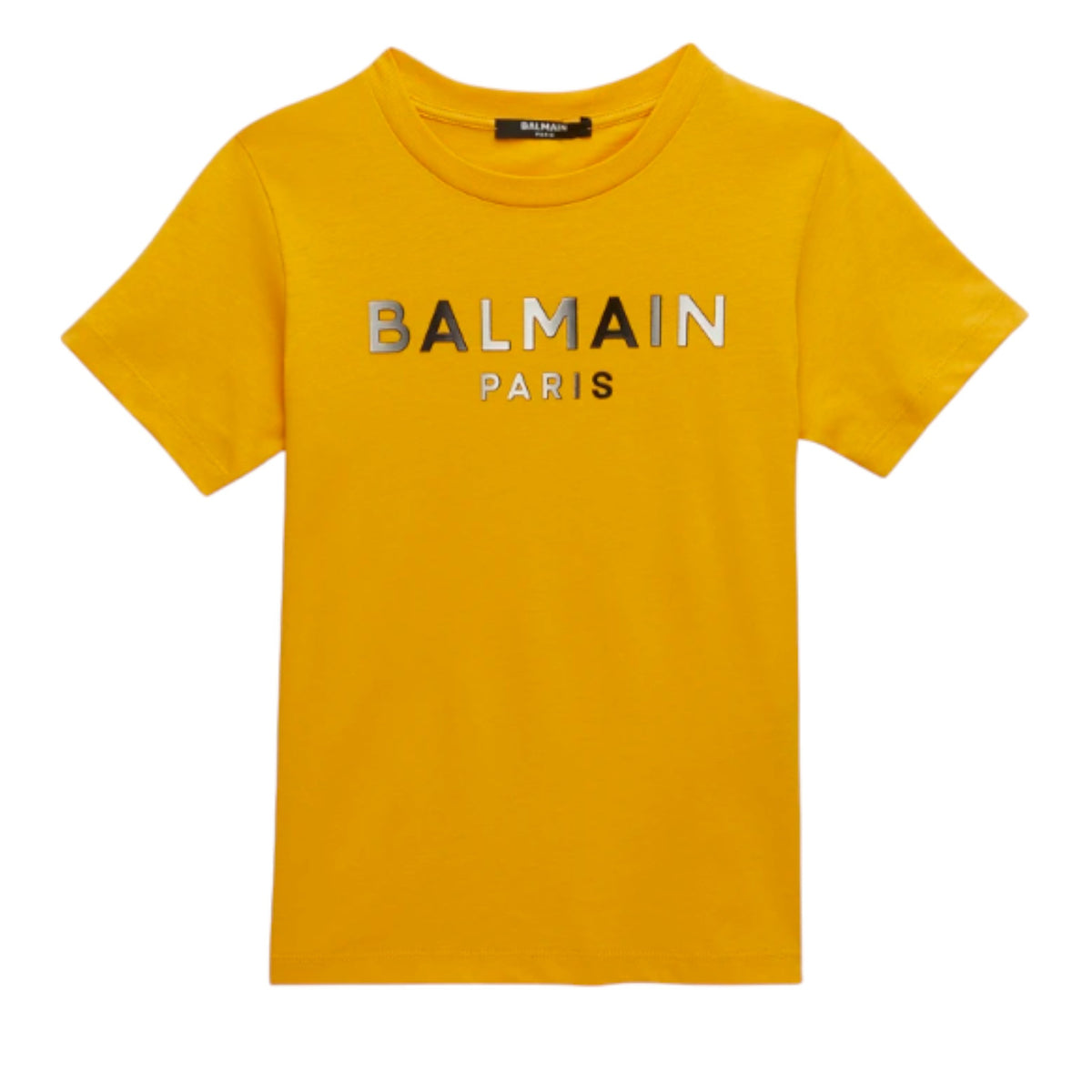 Balmain Kid's Metallic Logo Text T-shirt