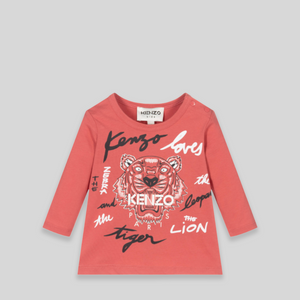 Kenzo Kids Toddler's Tiger Print Logo Long Sleeve Shirt