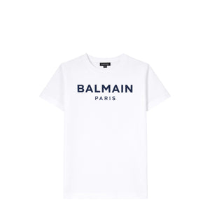Balmain Kids Flocked Logo T-Shirt
