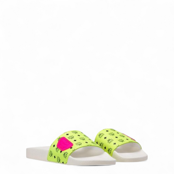 MCM Women's Slides in Neon Visetos