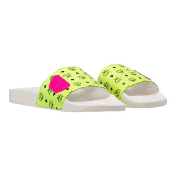 MCM Women's Slides in Neon Visetos
