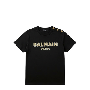 Balmain Kids Metallic 3D Logo T-Shirt