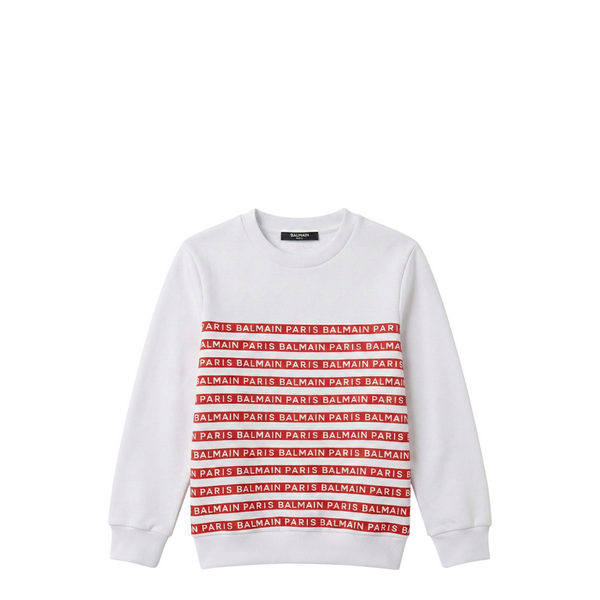 Balmain Kids Striped Logo Sweatshirt