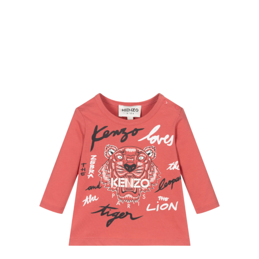 Kenzo Kids Toddler's Tiger Print Logo Long Sleeve Shirt