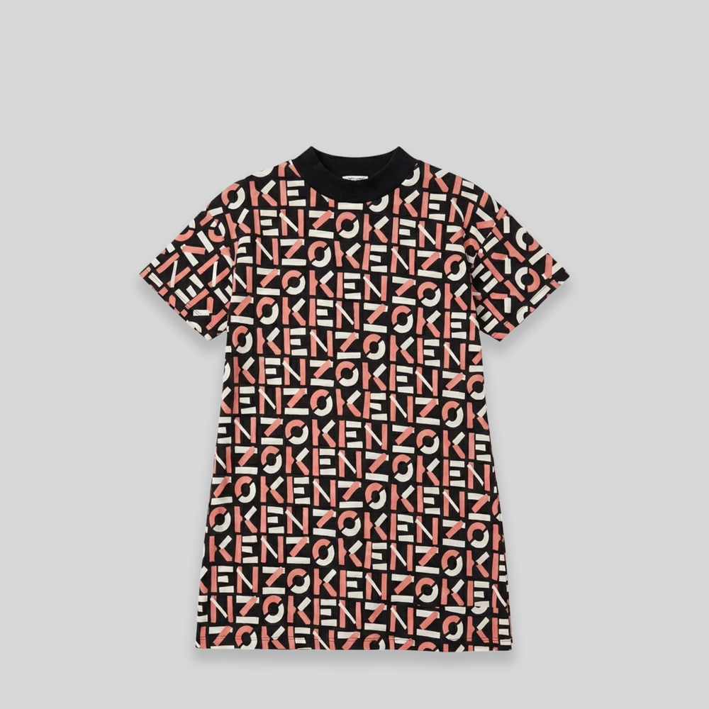 Kenzo Kids Stretch Monogram Print Dress