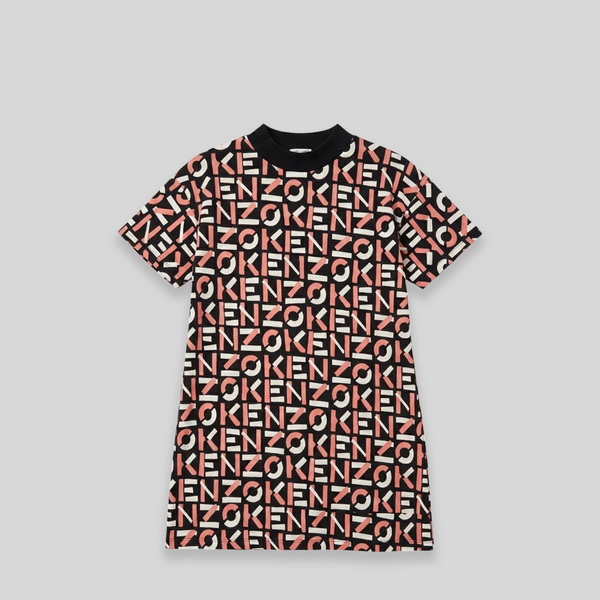 Kenzo Kids Stretch Monogram Print Dress
