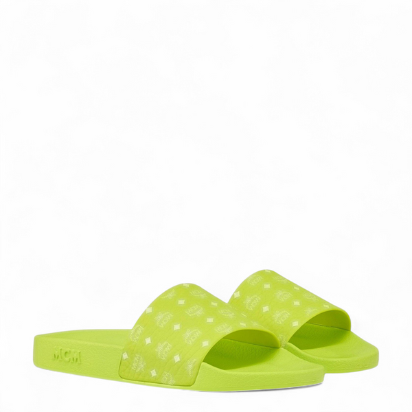 MCM Men's Monogram Print Rubber Slides