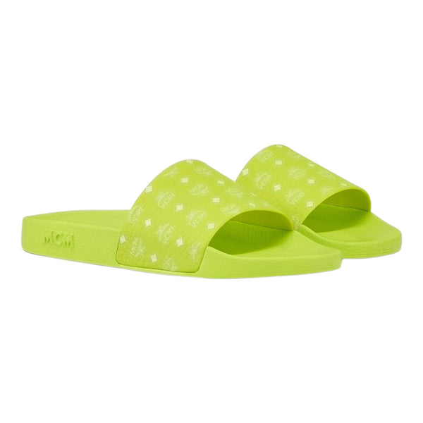 MCM Men's Monogram Print Rubber Slides