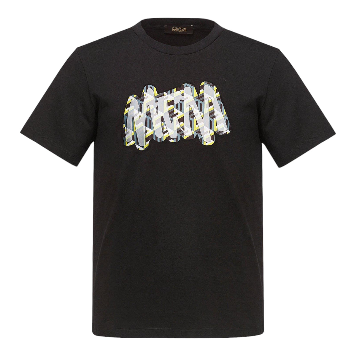 MCM Men's Sommer Cubic Logo Print T-Shirt in Organic Cotton