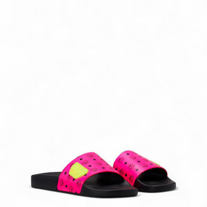 MCM Women's Slides in Neon Visetos