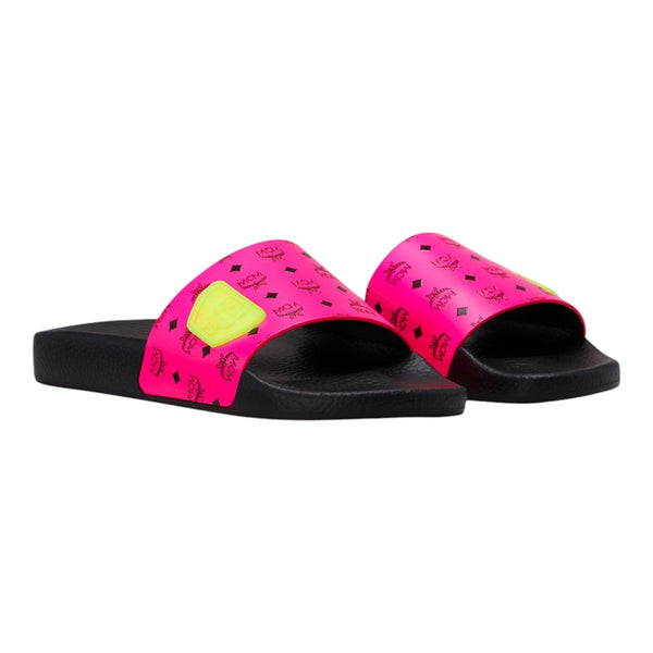 MCM Women's Slides in Neon Visetos