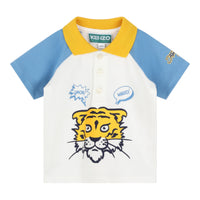Kenzo Kids Toddler's Raglan Sleeve Tiger Print Polo Shirt