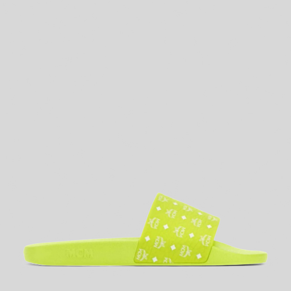 MCM Men's Monogram Print Rubber Slides