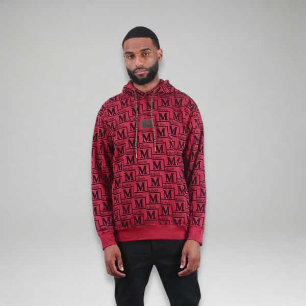 MDB Couture Men's Monogram Woven Hoodie Sweatshirt