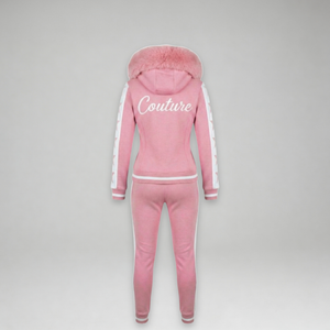 MDB Couture Women's M-Star Fur Hooded Sweatsuit