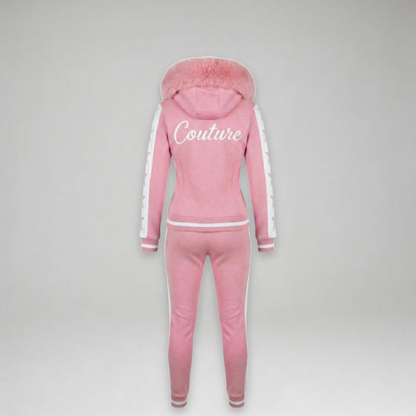 MDB Couture Women's M-Star Fur Hooded Sweatsuit