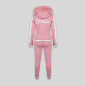 MDB Couture Women's M-Star Fur Hooded Sweatsuit