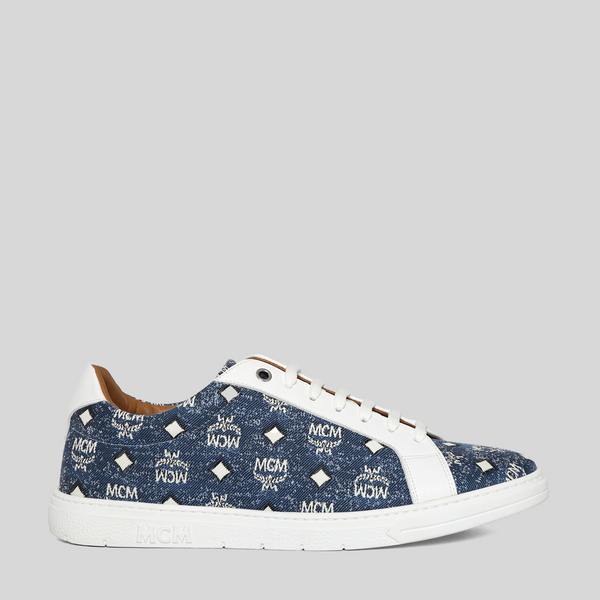 MCM Women's Terrain Lo Sneakers in Denim Jacquard