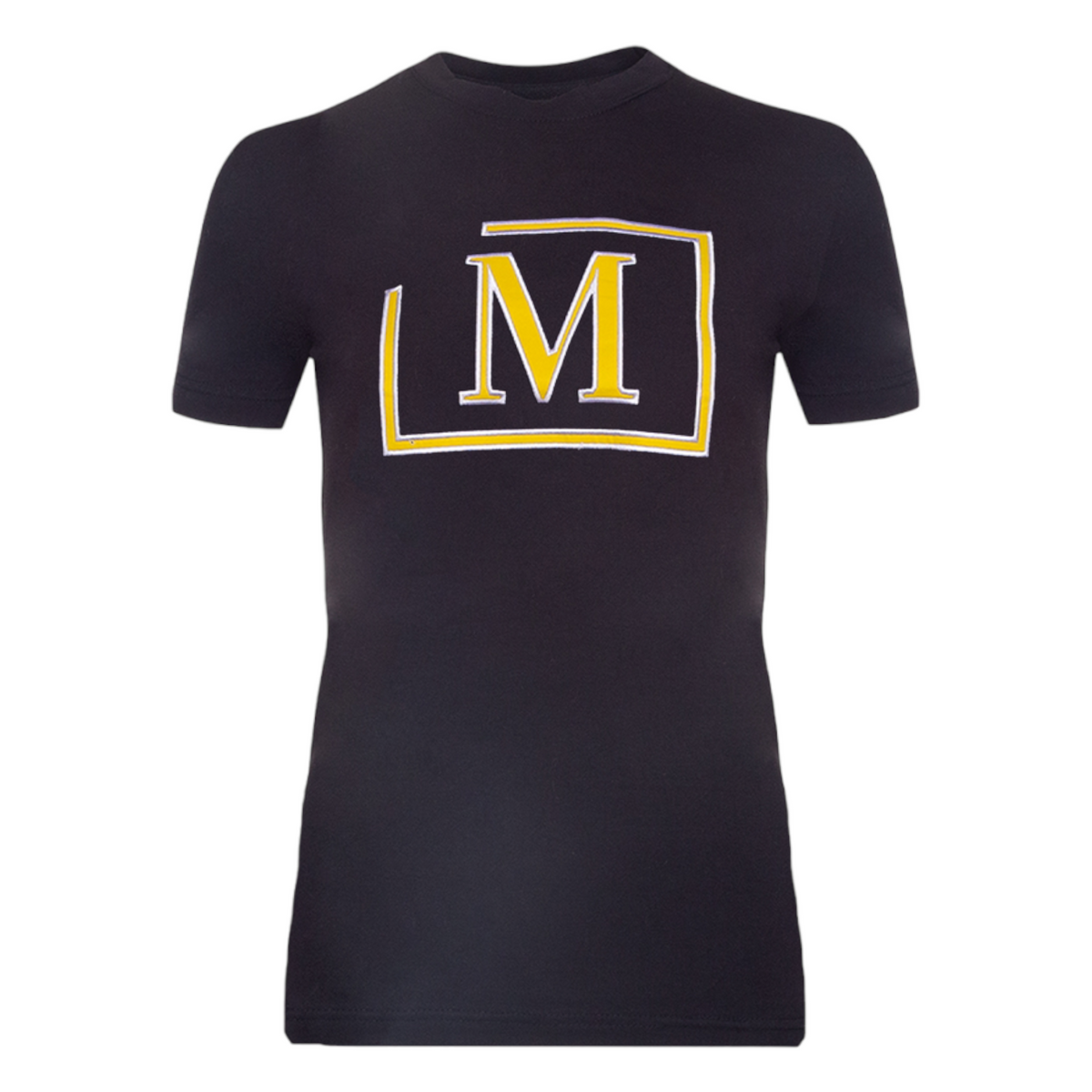 MDB Brand Women's Classic M Embroidered Logo Tee - Black w/ White Outline Logo
