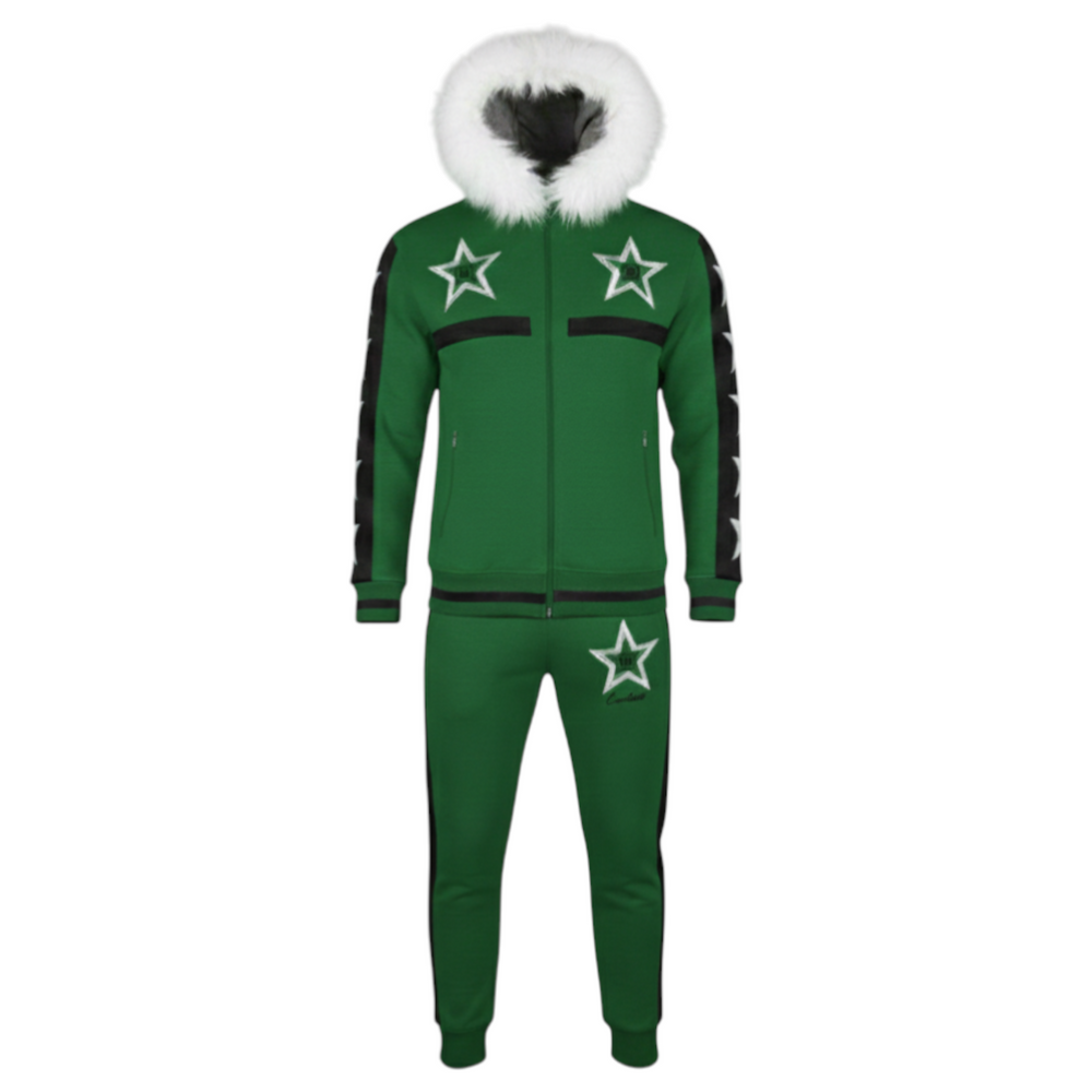 MDB Couture Men's M-Star Fur Hooded Sweatsuit