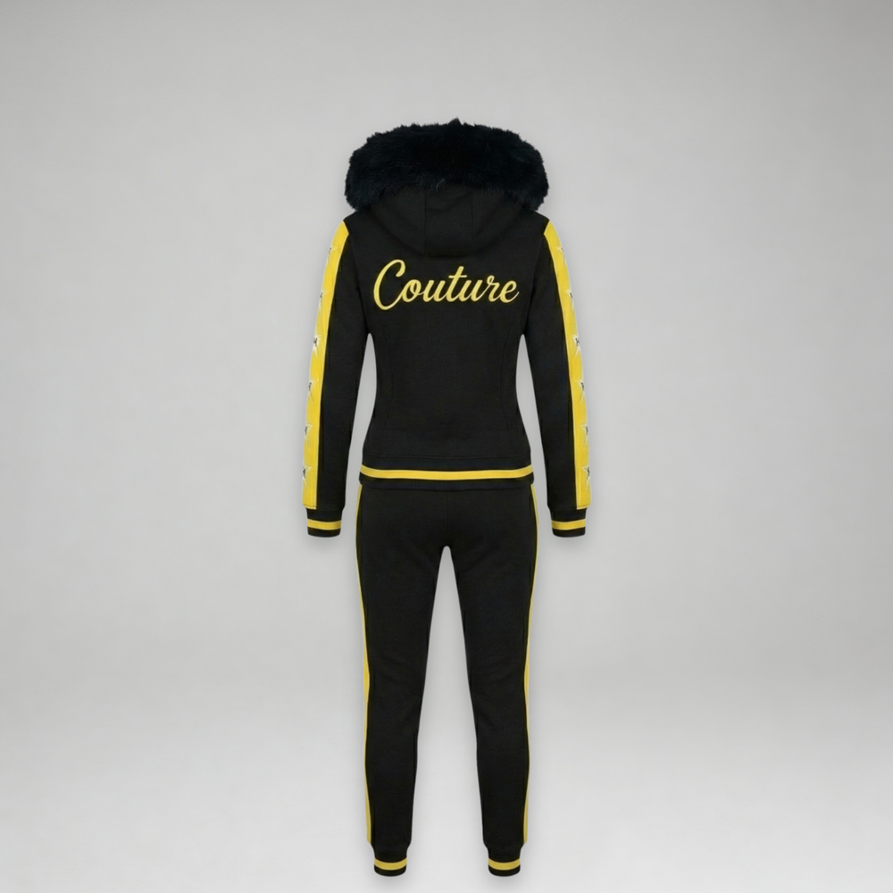MDB Couture Women's M-Star Fur Hooded Sweatsuit