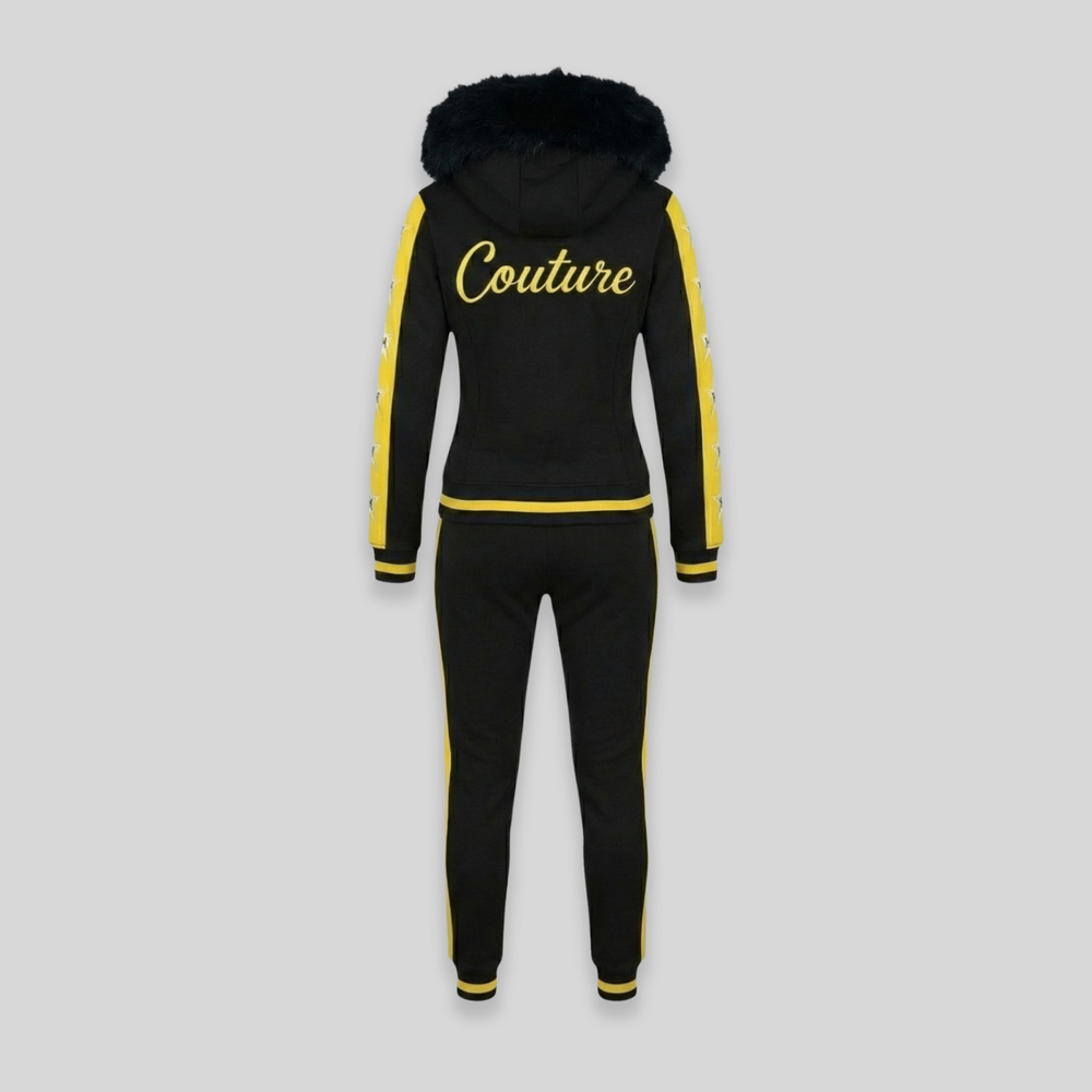 MDB Couture Women's M-Star Fur Hooded Sweatsuit