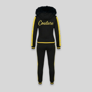 MDB Couture Women's M-Star Fur Hooded Sweatsuit